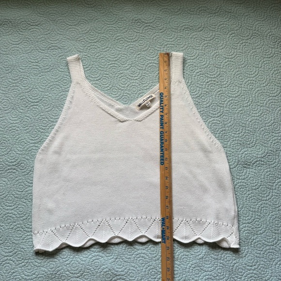 Wallflower White knit Crop Tank Top plus size 1x 100% polyester - Picture 7 of 10